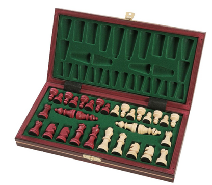 Magnetic Travel Chess Set & Board - Red