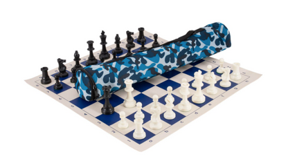 Quiver Chess Set Combination - Triple Weighted Regulation Pieces | Vinyl Chess Board | Quiver Bag