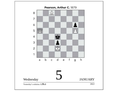 Chess 2022 Day-to-Day Calendar - A Year of Chess Puzzles