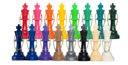 Plastic Chess Pieces Key Chains - Color King